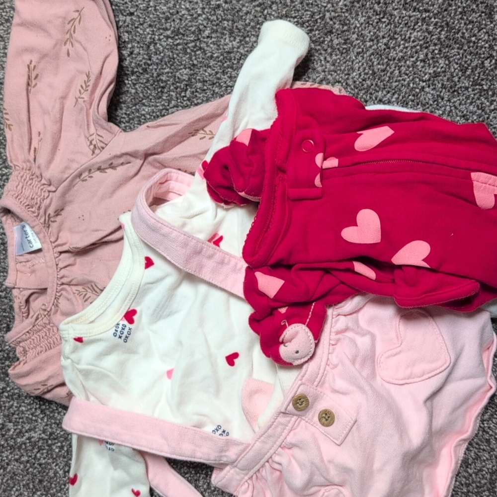 BUNDLE Pink and Red Baby Outfit Set